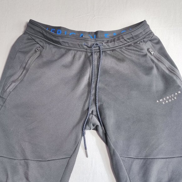 American Eagle jogger pants men's size L black with graphic design - Picture 2 of 15